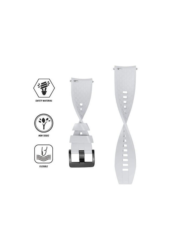 حزام ساعة ناعم من السيليكون المطاطي متوافق مع حزام 22 مم لساعة CMF Watch Pro/CMF Watch Pro 2 - (حزام فقط) أبيض - Image 2