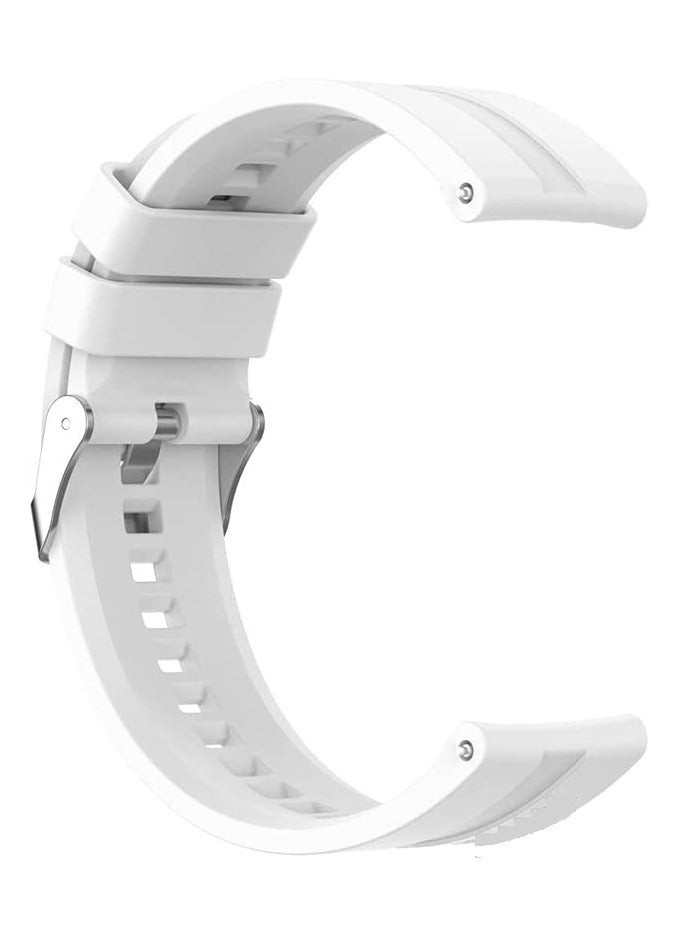 حزام ساعة ناعم من السيليكون المطاطي متوافق مع حزام 22 مم لساعة CMF Watch Pro/CMF Watch Pro 2 - (حزام فقط) أبيض - Image 1