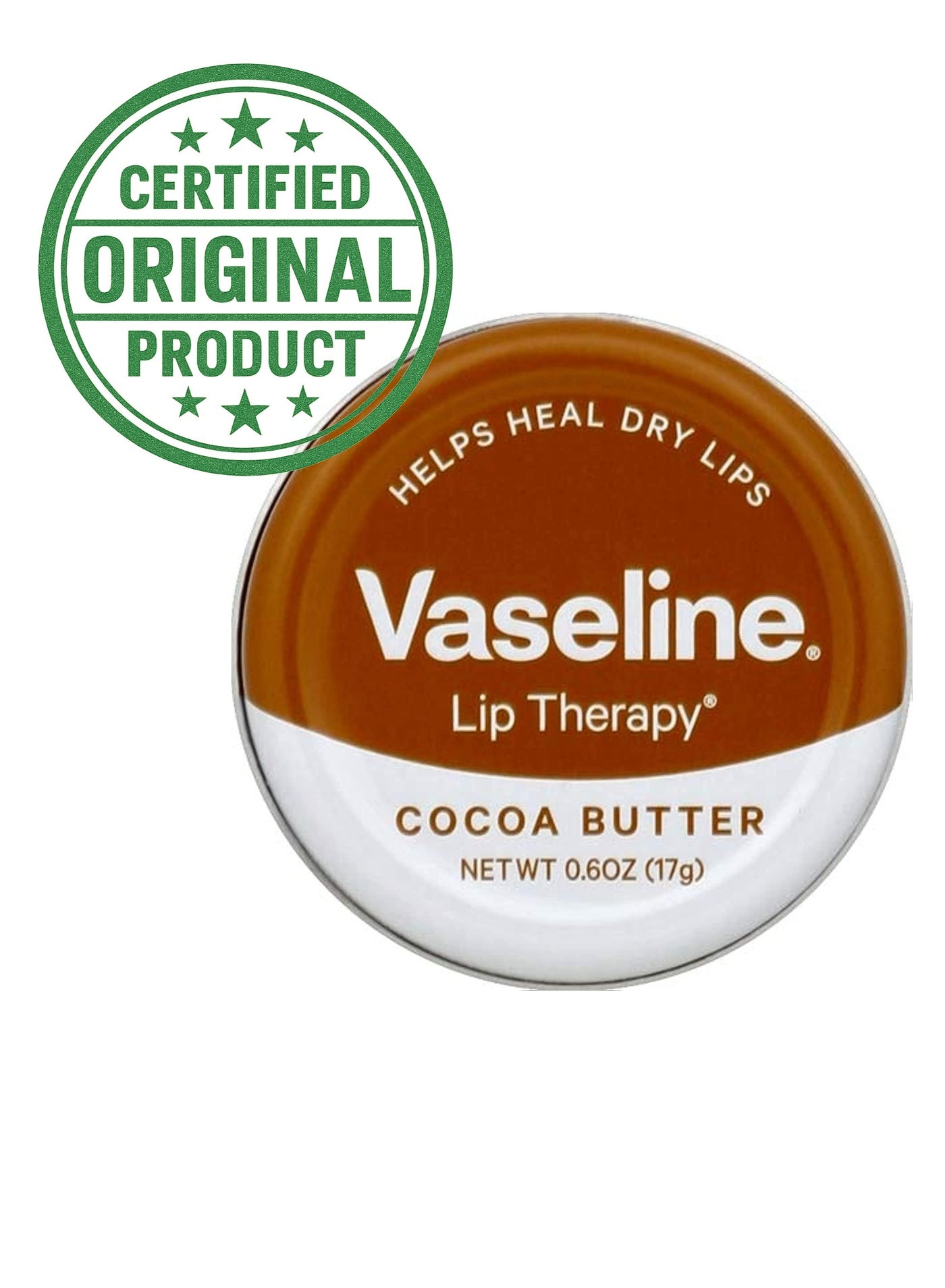 Vaseline Lip Therapy Cocoa Butter Balm Tin 20g | Original High-Quality Moisturizing Lip Balm for Dry & Chapped Lips | Deep Nourishment with Cocoa Butter | Soft, Smooth & Shiny Lip Care Protection