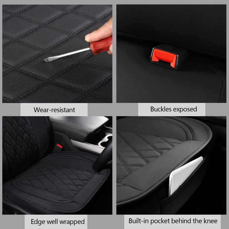 MIROZO Dodge Ram Seat Covers Full Set,5PCS Car Seat Cover Waterproof Fits for 2009-2025 Ram 1500 2500 3500 Crew Quad Regular Cab Pickup Cushions with Split Bench 40/60(Black,Full Set Flat Back) - Image 5