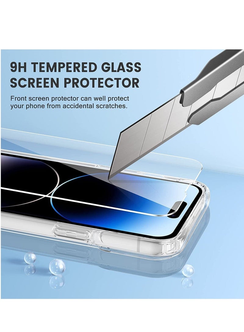 MUNTAQI [5 in 1] Designed for iPhone 14 Pro Max Case, Never Yellow, Military Protection, with 2 Tempered Glass Screen Protector+2 Camera Lens Protector All-Round Protection Kit. - Image 2