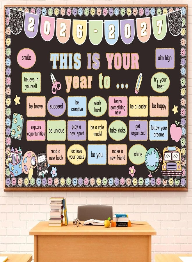 Polaxium Classroom Bulletin Board Decorations Set This is Your Year Welcome Back to School Composition Notebooks Celebration Reading Library Bulletin Board Set Inspirational Cutout forClassroom Decoration - Image 2