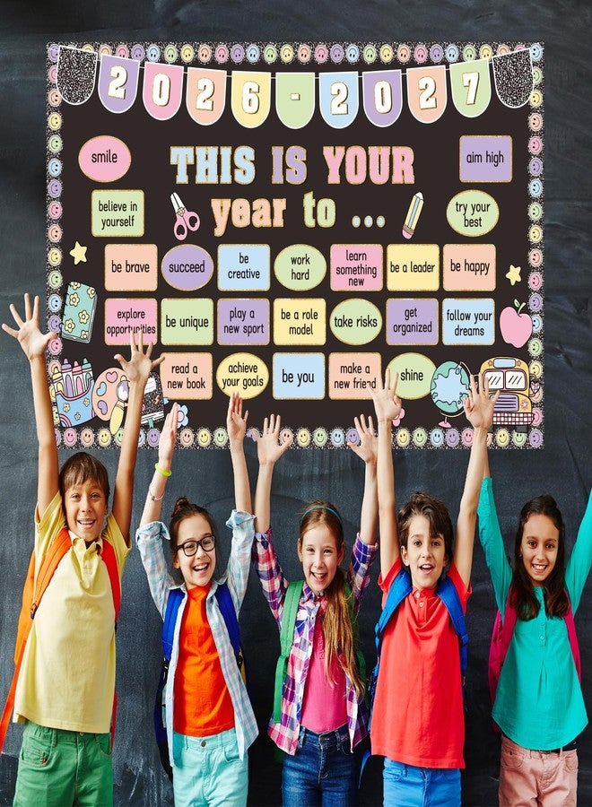 Polaxium Classroom Bulletin Board Decorations Set This is Your Year Welcome Back to School Composition Notebooks Celebration Reading Library Bulletin Board Set Inspirational Cutout forClassroom Decoration - Image 5
