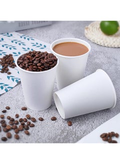 QUALITY Paper Cups 100 Pieces White, 8 Oz With Lid  - Image 3
