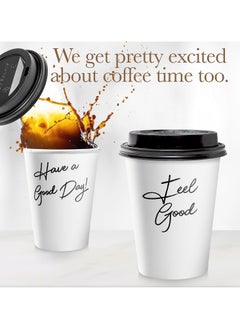 QUALITY Paper Cups 100 Pieces White, 8 Oz With Lid  - Image 4