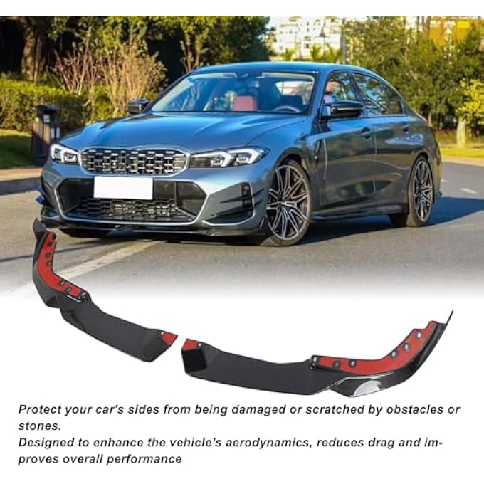 Torvex Front Splitter, bumper lip spoiler air dam kit 2PCS carbon fibre lower front bumper extension, Compatible with BMW 3 Series G20 M Sport 2023-onwards, front valance body kit - Image 3