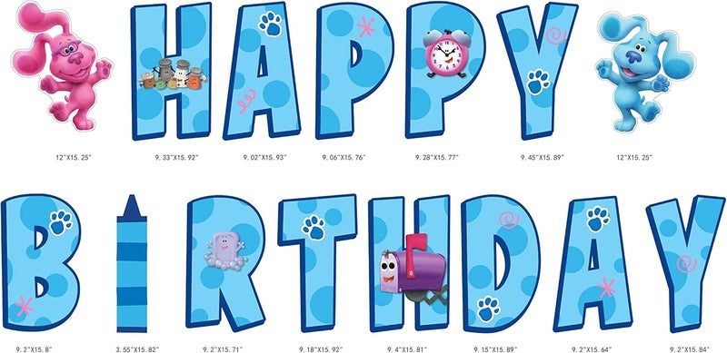 Seasons Blue's Clues Happy Birthday Yard Signs with Metal Stakes, 16" Letters - Image 2