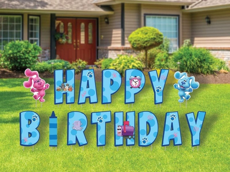 Seasons Blue's Clues Happy Birthday Yard Signs with Metal Stakes, 16" Letters - Image 1