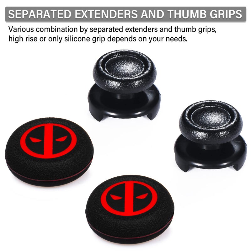 Playrealm FPS Thumbstick Extender & Printing Rubber Silicone Grip Cover 2 Sets for PS5 & PS4 Controller (Immortal) - Image 3