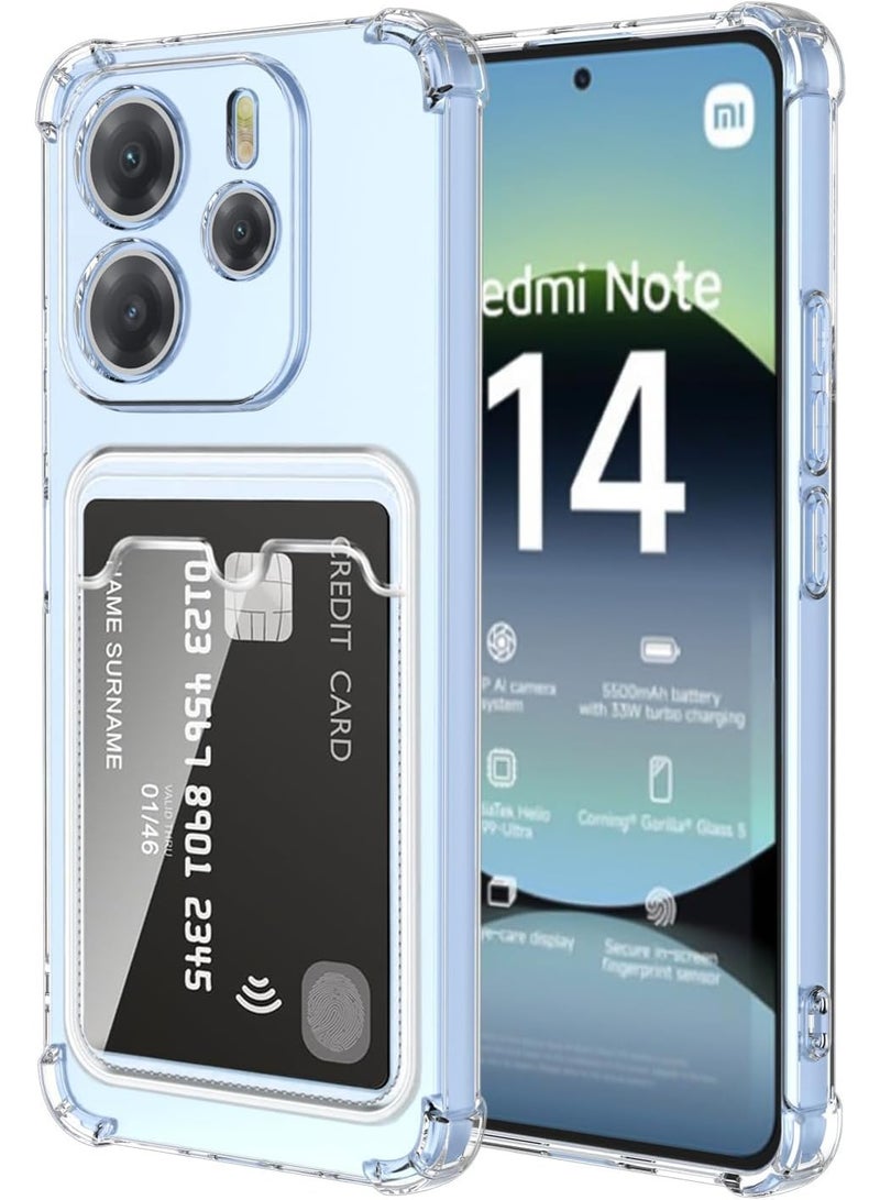 Shockproof Transparent Case with Card Wallet Compatible with Xiaomi Redmi Note 14 4G  - Image 1
