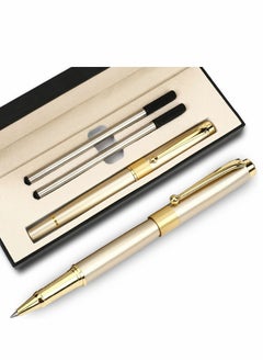 Y&D Expert Ballpoint Pen Black with Chrome Trim Luxury, Line 0.5mm Tip Come 2 Pieces Ink Refill, Nice BallPens Classy Gift Box for Student, Executive, Office (Gold)  - Image 1