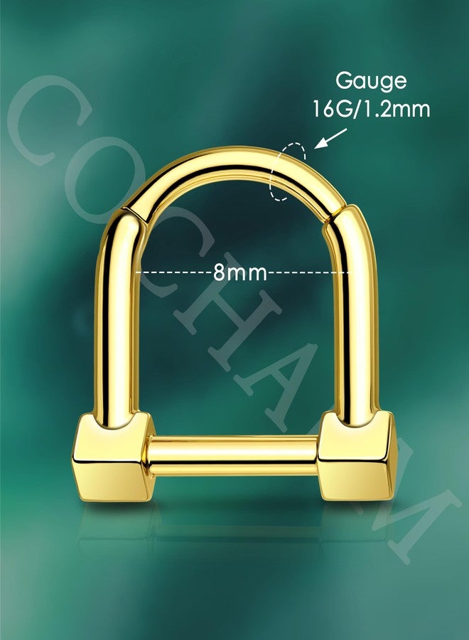 COCHARM Hinged Latch Septum Rings 16G Septum Nose Rings Surgical Steel Daith Rook Earrings for Women Men Daith Rook Piercing Jewelry - Image 3
