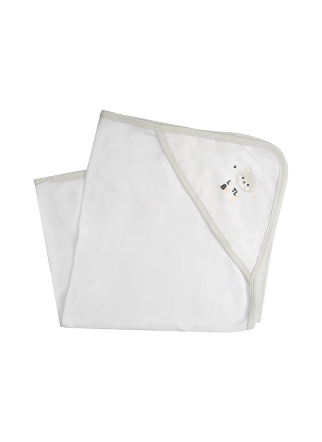 Babies Basic 100% Cotton Blanket, Receiving Blanket For New Born, 75*75Cm , Grey  - Image 2