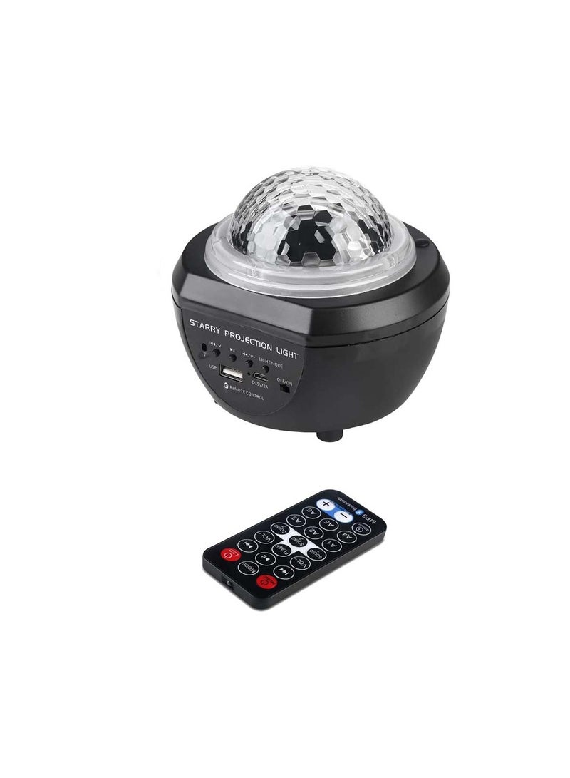 2-in-1 Star Light Projector LED Night Light with Remote Control Black - Image 1