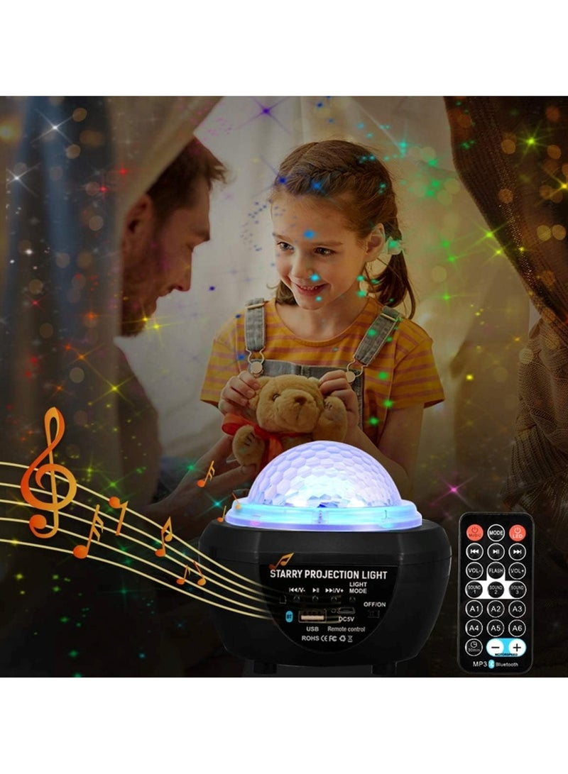 2-in-1 Star Light Projector LED Night Light with Remote Control Black - Image 5