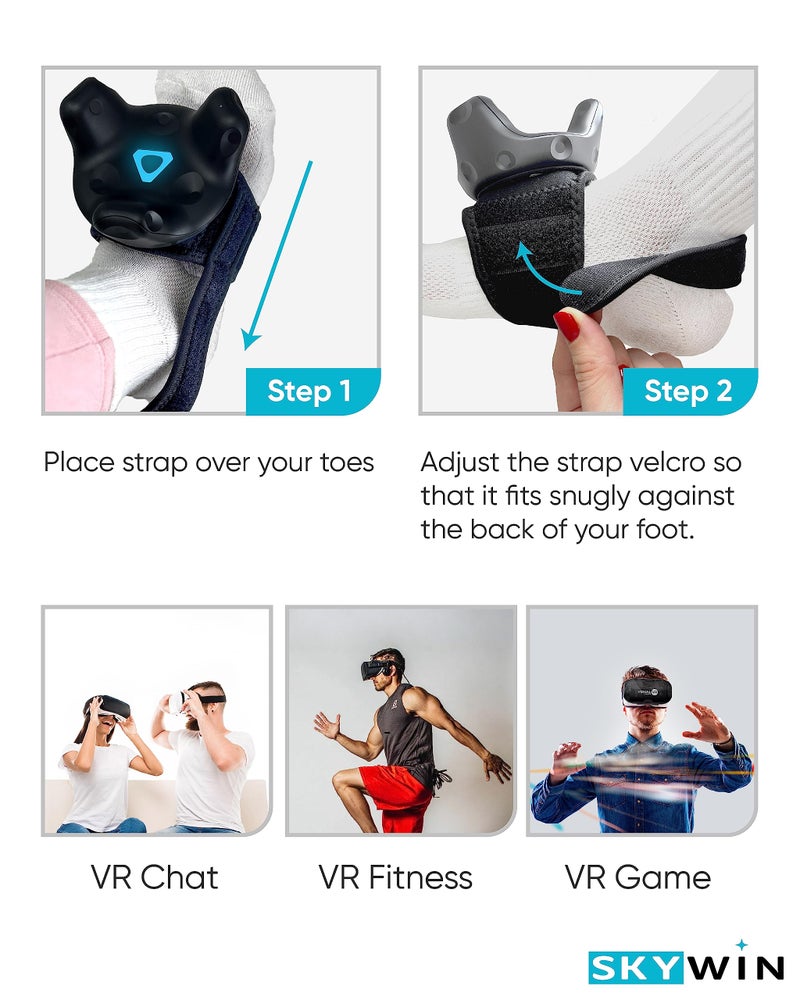 Skywin Vive Tracker Straps for HTC Vive, 3.0, 2.0, and Ultimate Trackers, 2 Pack Feet Strap, Secure and Comfortable Full Body Tracking (Trackers Not Included) - Image 4