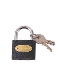 LAWAZIM Cast Iron Padlock - 50mm - Shackle Keyed Pad Lock for Hasp Latch Gym Locker Toolbox Gate Shed Storage Unit Cabinet Weatherproof Rust-Resistant Safety and Security Secure Locking Mechanism  - Image 1