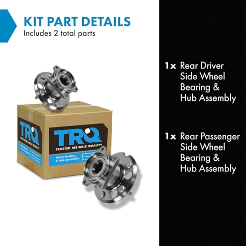 TRQ Rear Wheel Hub Bearings Assembly Set Compatible with 2001-2005 Toyota RAV4 - Image 2