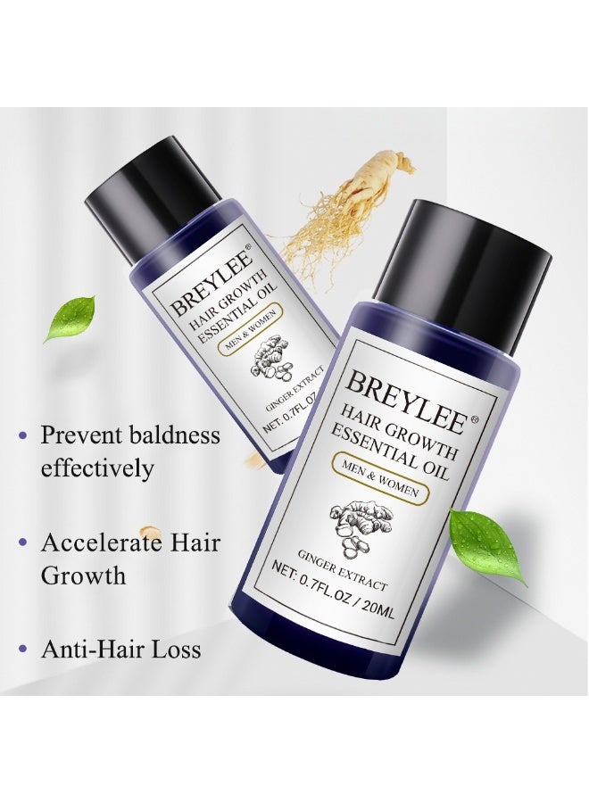 Breylee 2-PACKS Ginger Anti-Hair Loss and Hair Growth Essence Oil | Strengthens Hair Roots, Suitable for Both Men and Women 20ml*2 - Image 3