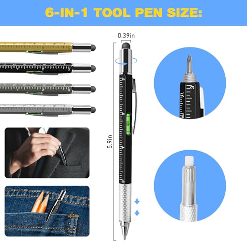 HOFASON Fathers Day Dad Gifts Bulk 24 PCS 6 in1 Multitool Multi Tool Pen Small Bulk Gifts for Men Adults Dad Husband Christmas Stocking Stuffers Party Favors Prizes for Adults Cool Gadgets - Image 3