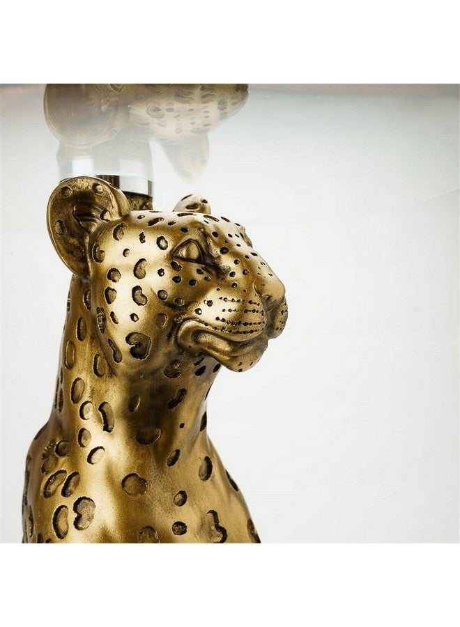 اتموسفيرا طاولة جانبية ديكورية بتصميم الفهد اللونين الذهبي والشفاف حجم 40 × 52 سم 197754 - Image 5