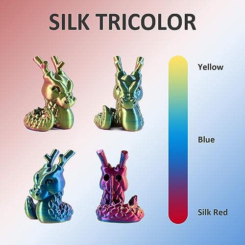 Geeetech 3D Printer Silk PLA Tri-Color Filament, Metal-Like Shiny Silk Filament 1.75mm 1kg (2.2lbs) Spool, Dimensional Accuracy +/- 0.02 mm, Tri-Color Red Yellow Blue - Image 2