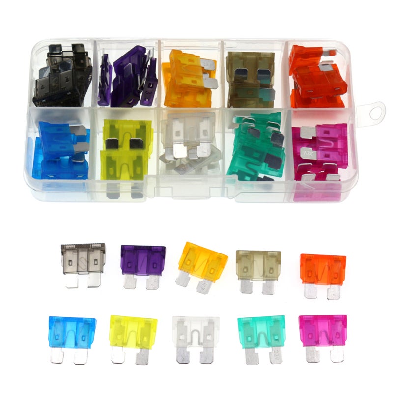 Automotive Blade Fuses 50PCS Color Coded Amperage Marked - Silver Plated Corrosion Resistant Fuse Kit for Car RV Truck Motorcycle Boat - Image 3
