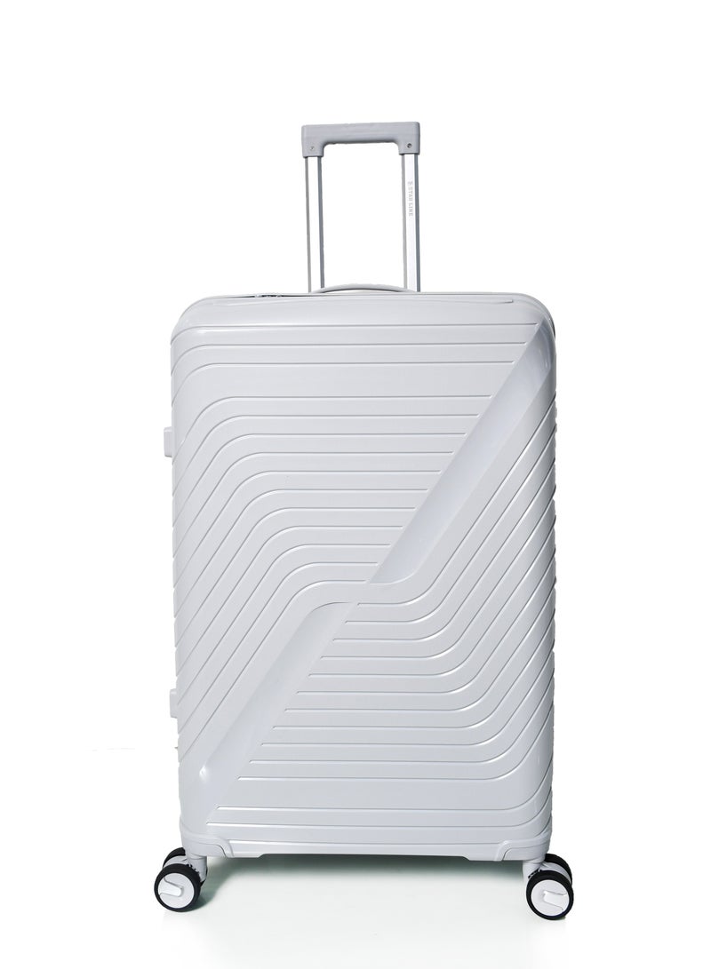 Star Line Hard-Side Luggage Set for Unisex Polypropylene Lightweight 4 Double Wheeled Suitcase with Built-In TSA Type Lock (Set of 3 Pc Light gray) - Image 5