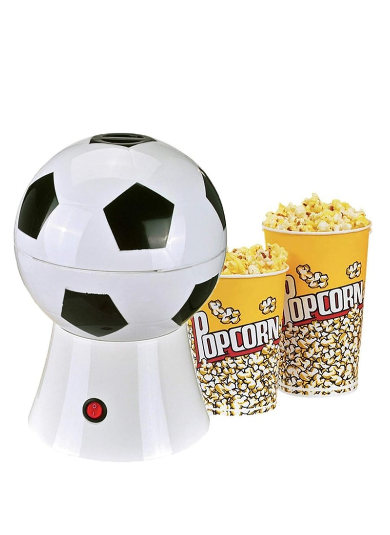 ELTRAZONE Hot Air Popcorn Maker, 1200W Soccer/Basketball/Volleyball Style Popcorn Machine, Healthy Oil-Free Popcorn, Perfect for Family Cinema Nights, Parties & Game Days (Football Style)  - Image 1