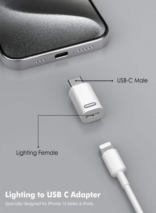 MoKo Lightning Female to USB C Male Adapter 2PC(Not for Earphone/USB Stick/Apple Pen), USB-C to Lightning Adapter for iPhone 15/16 Pro/16 Pro Max/Plus,Galaxy S24, iPad, ONLY for Charging/Data Transfer - Image 3