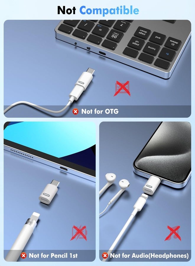 MoKo Lightning Female to USB C Male Adapter 2PC(Not for Earphone/USB Stick/Apple Pen), USB-C to Lightning Adapter for iPhone 15/16 Pro/16 Pro Max/Plus,Galaxy S24, iPad, ONLY for Charging/Data Transfer - Image 2