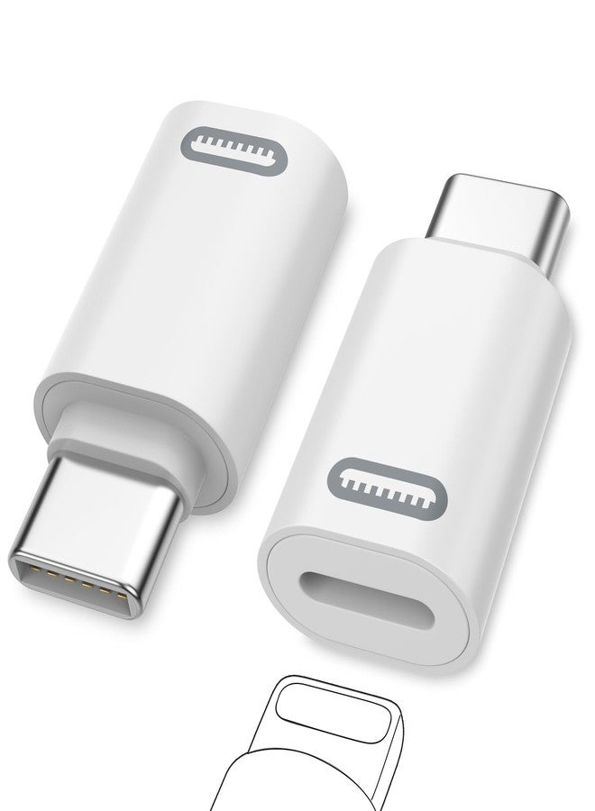 MoKo Lightning Female to USB C Male Adapter 2PC(Not for Earphone/USB Stick/Apple Pen), USB-C to Lightning Adapter for iPhone 15/16 Pro/16 Pro Max/Plus,Galaxy S24, iPad, ONLY for Charging/Data Transfer - Image 1