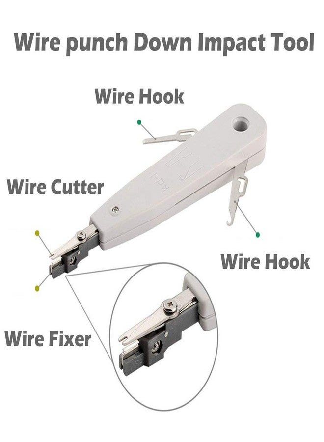 TECHTOO Network Tool Kit - TECHTOO Cable Repair Maintenance Tool Set 12 in 1 Including Cable Crimper, 8P8C 4P4C 6P6C Connectors, RJ45 RJ11 Cat5 Cat6 Cable Tester, Screwdriver, Cable Stripper (12 in 1) - Image 4