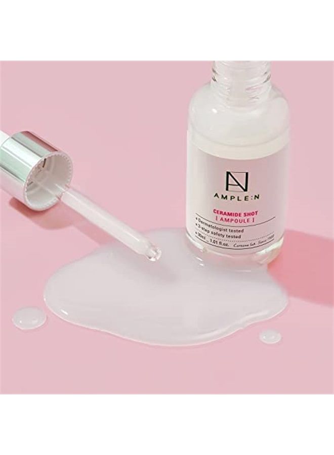 AMPLE:N Ceramide Shot Ampoule – Anti Aging and Hydrating Serum with Ceramide for Deep Moisturization – For Dry & Rough Skin to Reduces Wrinkles & Repairs Skin, 1.01 fl.oz.