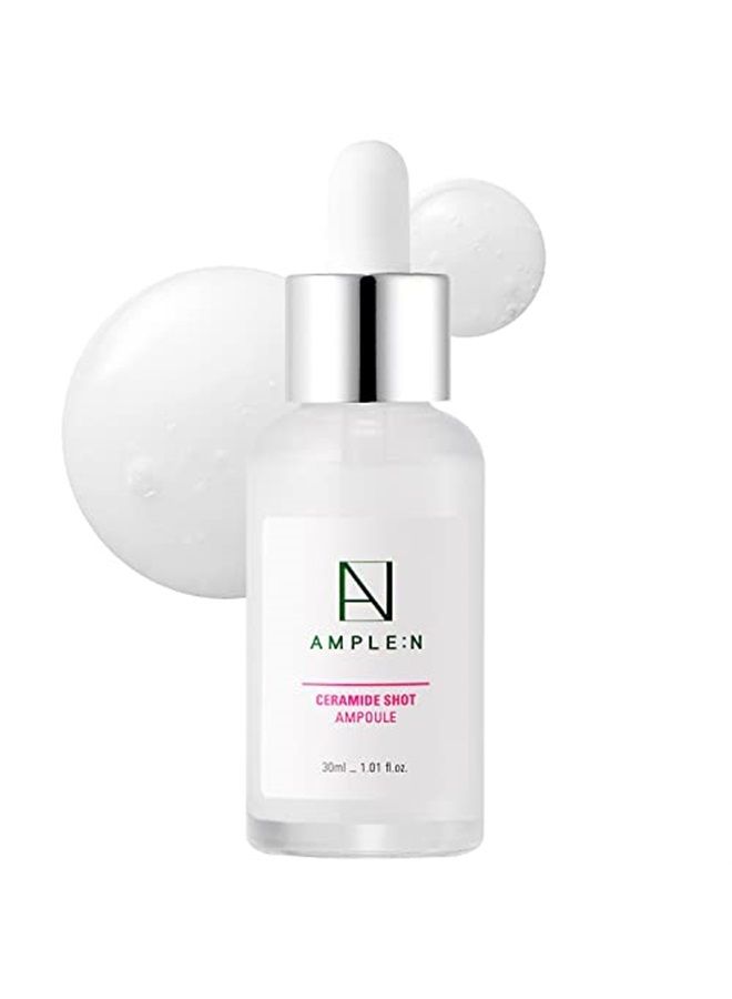 AMPLE:N Ceramide Shot Ampoule – Anti Aging and Hydrating Serum with Ceramide for Deep Moisturization – For Dry & Rough Skin to Reduces Wrinkles & Repairs Skin, 1.01 fl.oz.