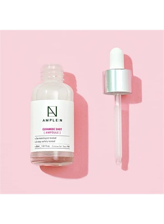 AMPLE:N Ceramide Shot Ampoule – Anti Aging and Hydrating Serum with Ceramide for Deep Moisturization – For Dry & Rough Skin to Reduces Wrinkles & Repairs Skin, 1.01 fl.oz.