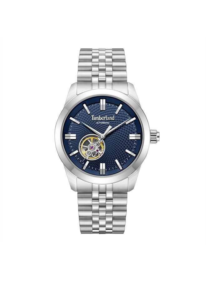 Timberland Men Lodgepole Blue Dial Stainless Steel Bracelet Automatic Watch for Men, 41mm - Image 1
