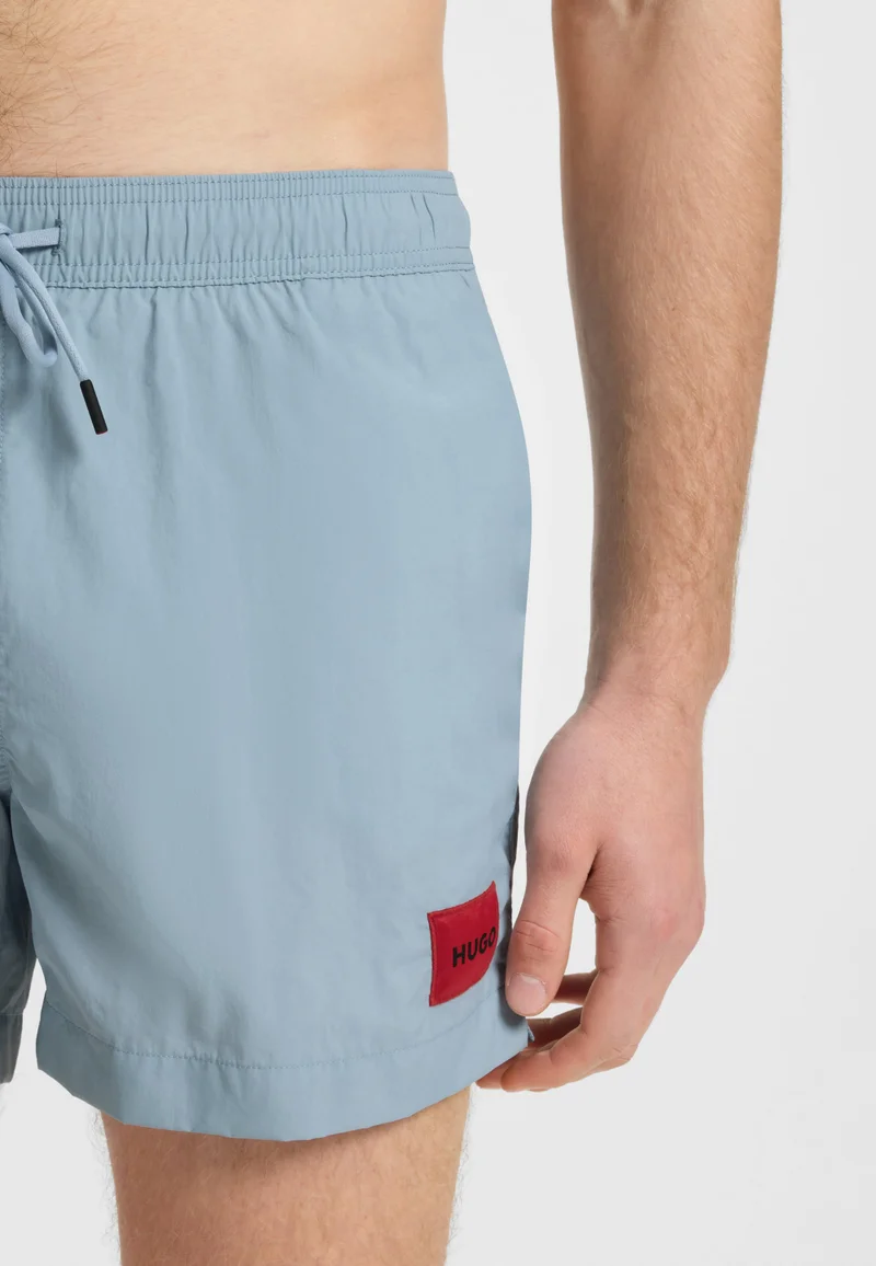 HUGO Open Blue Quick-dry swim shorts with logo label for Men | Best Price UAE