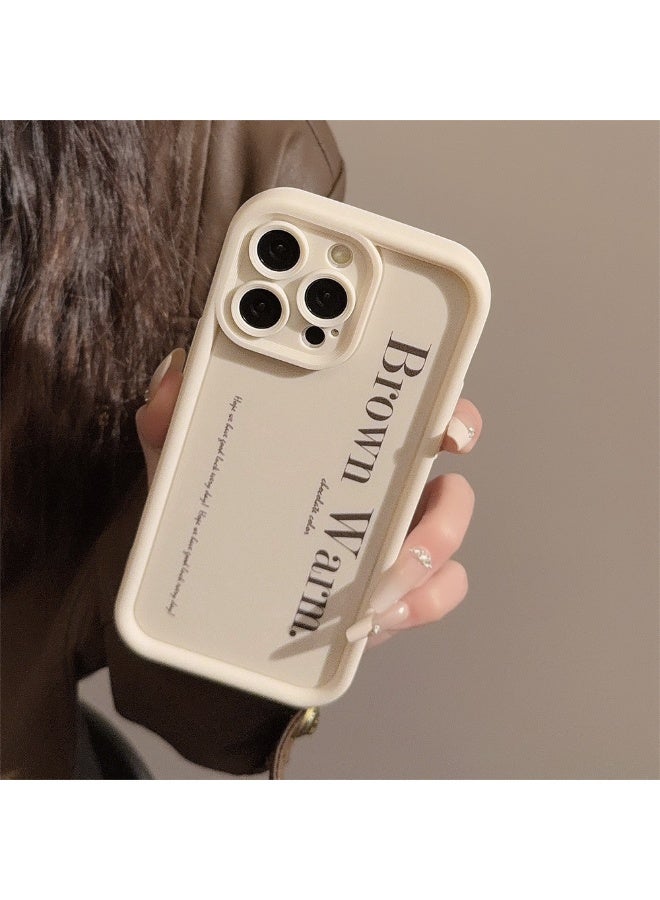 NIBEMINENT Simplified Alphabet Protective TPU Case Cover For iPhone 15 Plus, Side Black Words