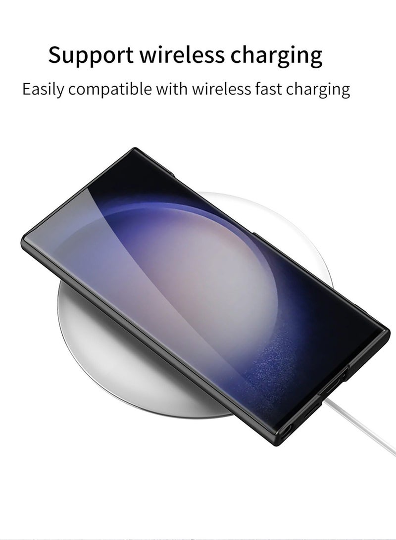 TEAM LUXURY غطاء حماية سامسونج جالاكسي S24 ألترا مضاد للصدمات حماية عدسة الكاميرا مضاد للخدش شعور لمسة مريح حامل يدوي مع غطاء خلفي ماغسيف مع قلم ملحقات غلاف الهاتف واقي - Image 4