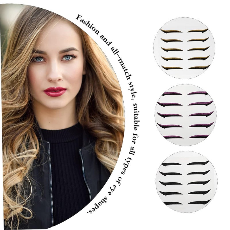 Healeved 20pairs Reusable Self-adhesive Eyeliner Stickers Easy Apply Eyeshadow Tapes for All Eye Shapes Lightweight Makeup for Weddings and Daily Use - Image 5