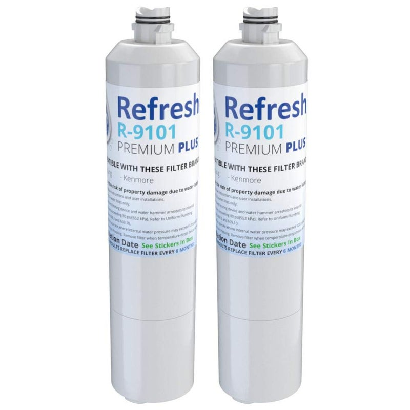 فلتر مياه ثلاجة بديل ممتاز من ريفريش NSF53 متوافق مع سامسونج DA2900020A DA2900020B HAFCINEXP 469101 نموذج R9101Plus R9101PlusS عبوة من 2