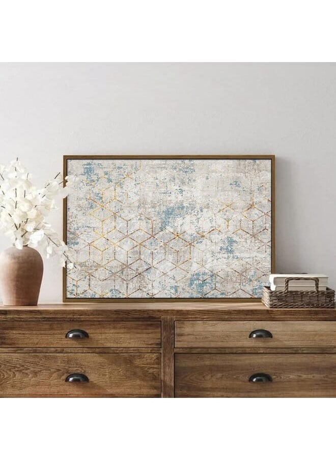 Home Gallery - Simple Abstract Line Art Pattern Retro Carpetramed Wall Art - Image 1