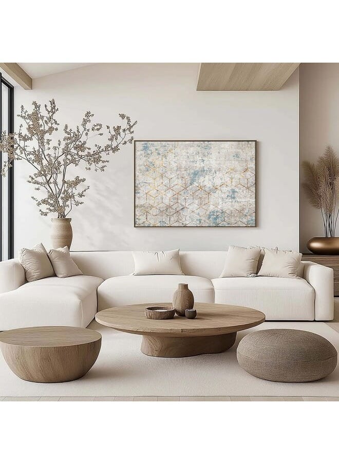 Home Gallery - Simple Abstract Line Art Pattern Retro Carpetramed Wall Art - Image 1