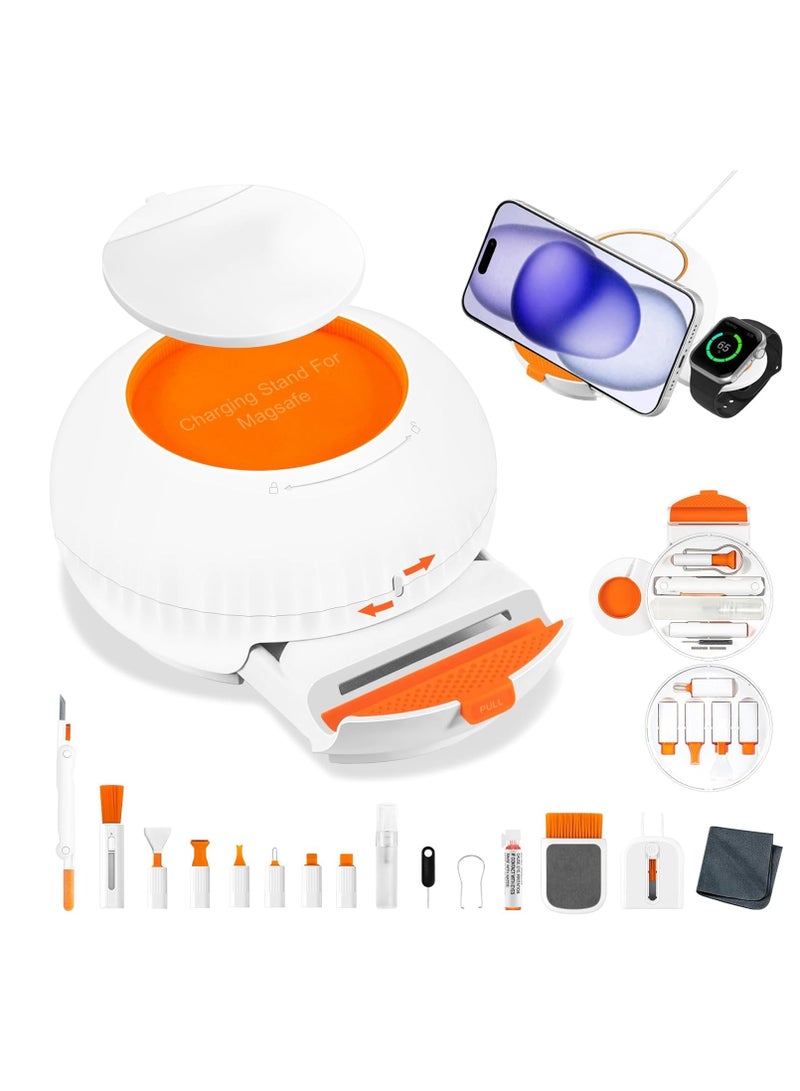 Charging Port Cleaner, Airpod Cleaning Kit 25 in 1, Phone Cleaner Kit for iPhone, Keyboard Cleaner for Lightning Charger, MacBook, AirPods, iPhone, Computer, Laptop, Lens, Type C (White)
