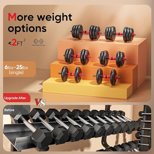 UNNMIIY Adjustable Dumbbells, 20/30/45/70/90lbs Free Weight Set with Connector,5 in1 Dumbbells Set Used as Barbell,Kettlebells,Push up Stand,Fitness Exercises for Home Gym Suitable Men/Women - Image 4