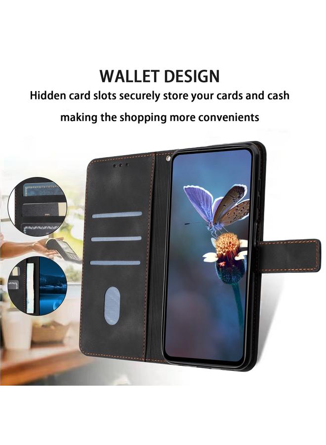 اس-توب جراب لهاتف Redmi Note 14 5G، جراب جلدي بلون سادة مثلث الشكل - Image 4