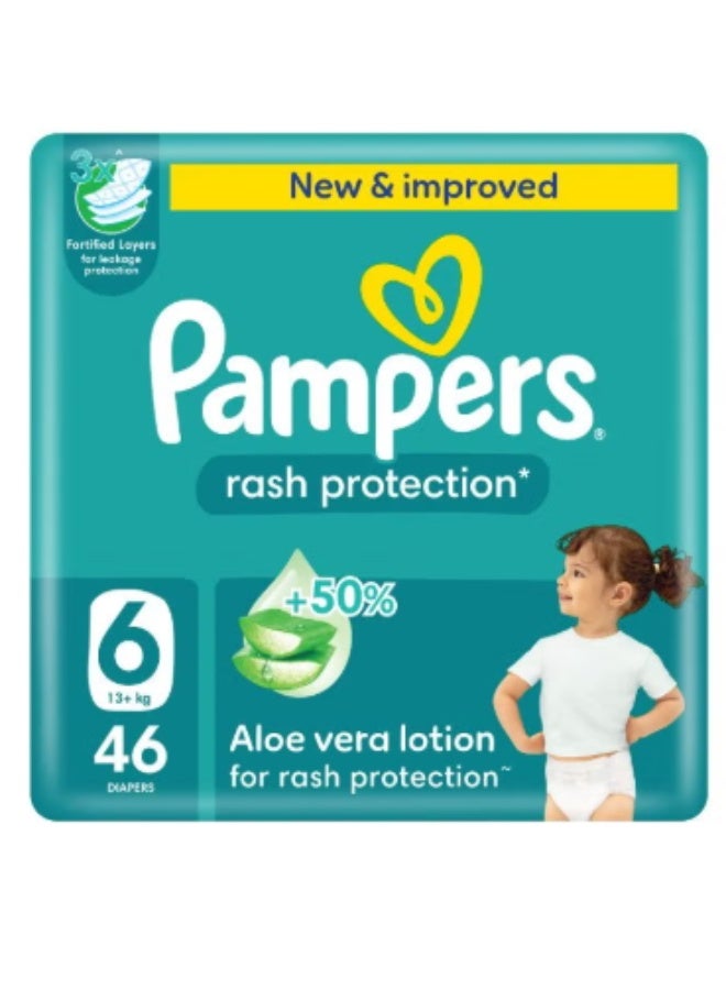 Rash Protection Size 6 Taped Diapers 13+ Kg Giant Pack 46