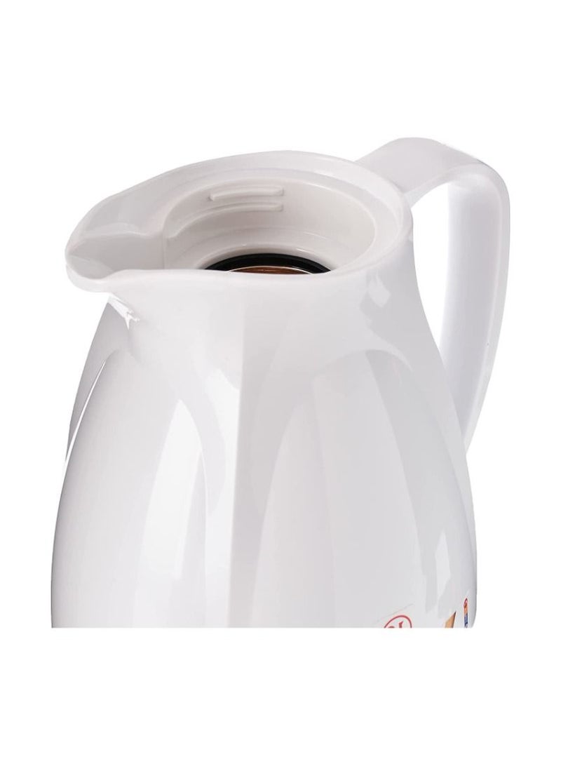 VALK Vacuum Flask with Double Wall Glass (1.5 Liter) | Wide Mouth with Anti-Leakage Cap Double Walled Travel Mug | White Color, 04-353 - Image 3