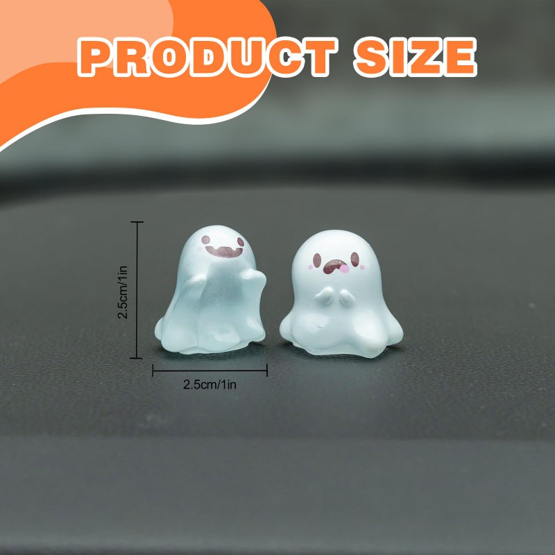 Rislobx Luminous Ghost Car Dashboard Decor, 6PCS Fun Ghost Car Dash Decorations, Rear View Mirror Ornament, Interior Accessories for Home Office - Image 3